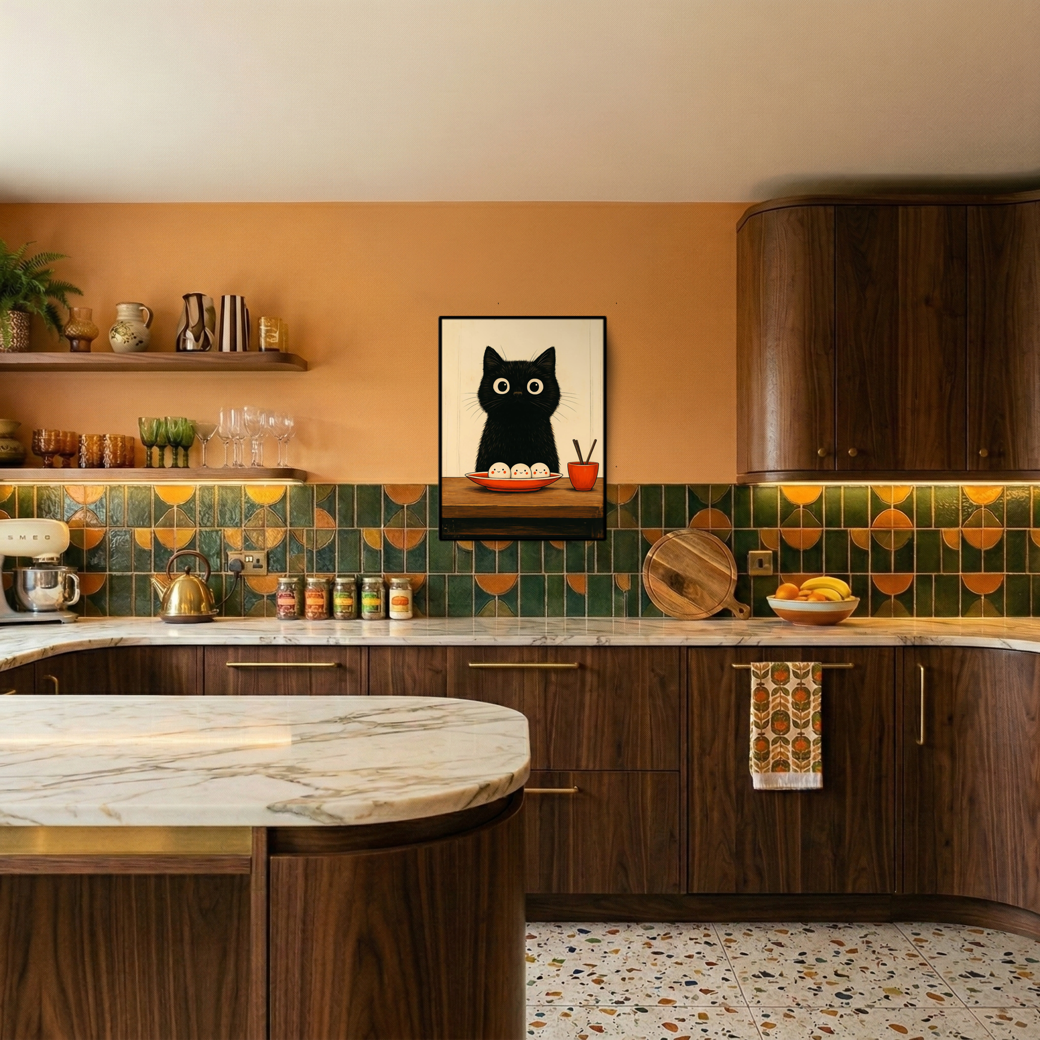 Affiche Chat Sushi